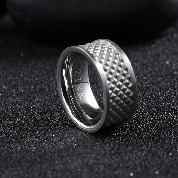 Zink Men's Silver Stainless Steel Ring | Zjrg021sms