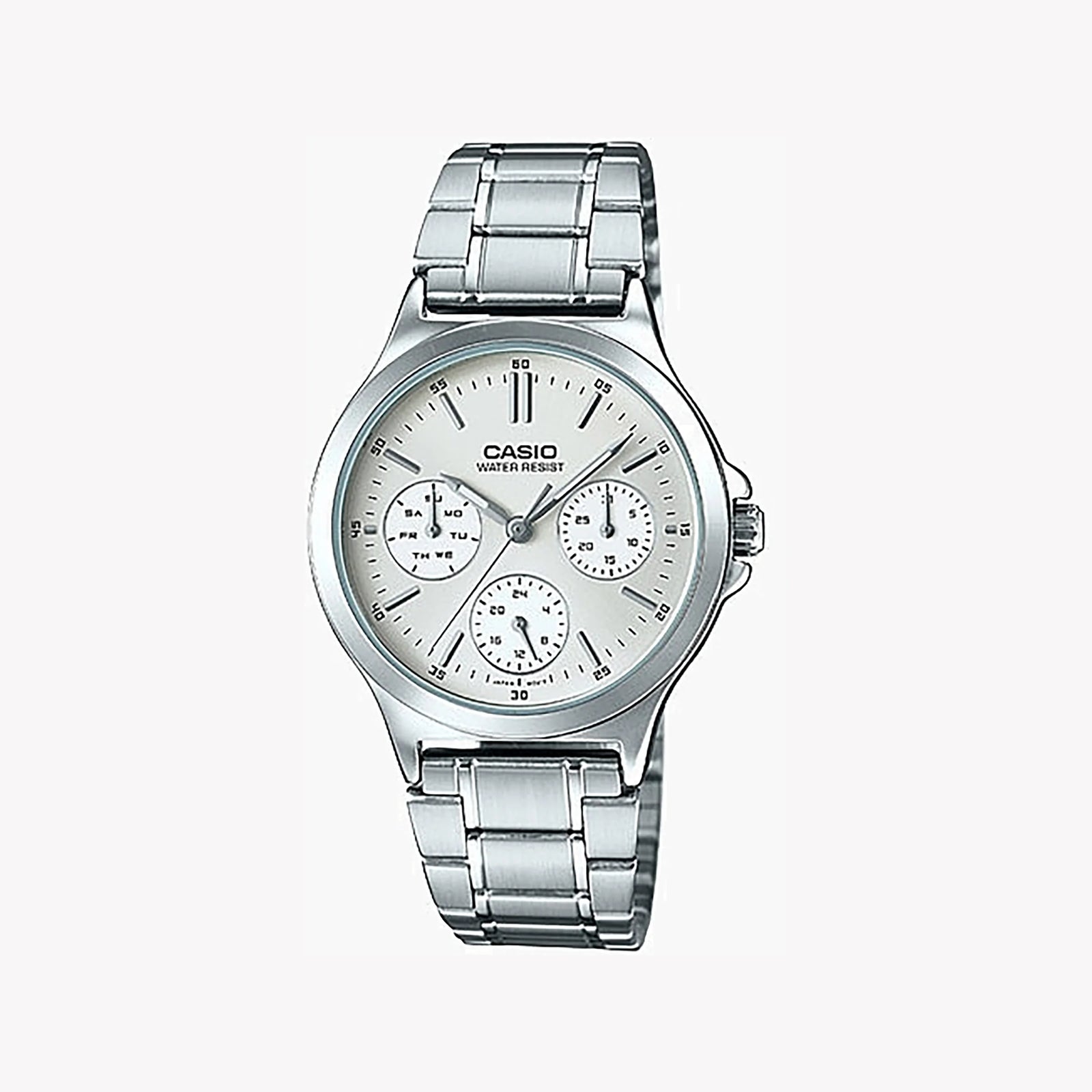 Casio Women's Silver Stainless Steel Watch, Silver Dial | Ltp-V300d-7audf by i-watch