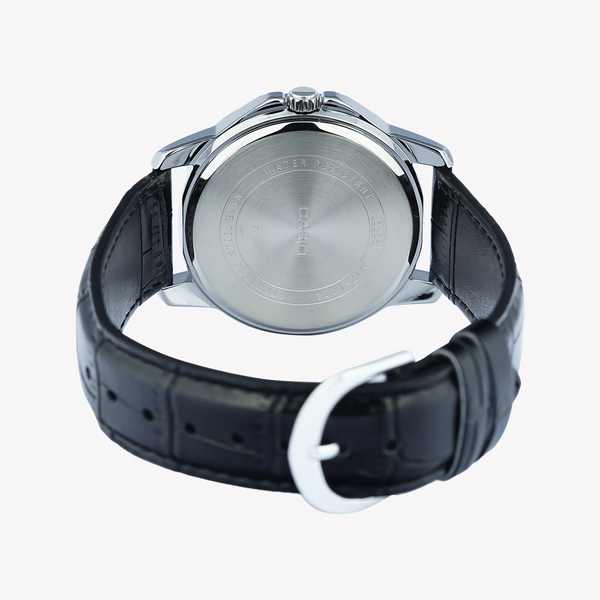 CASIO MTP-V004L-1CUDF SPORTY ELEGANCE - MEN'S ANALOG WATCH WITH LEATHER BAND & BLACK DIAL-i-Watch-3