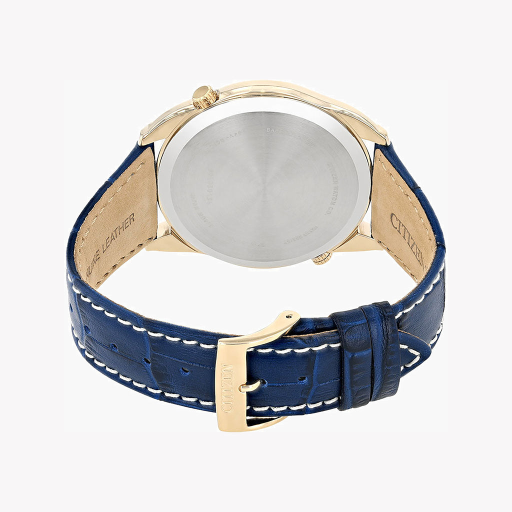 CITIZEN AO3033-00L DUAL TIME - ELEGANT GOLD & BLUE MEN'S WATCH-i-Watch-3