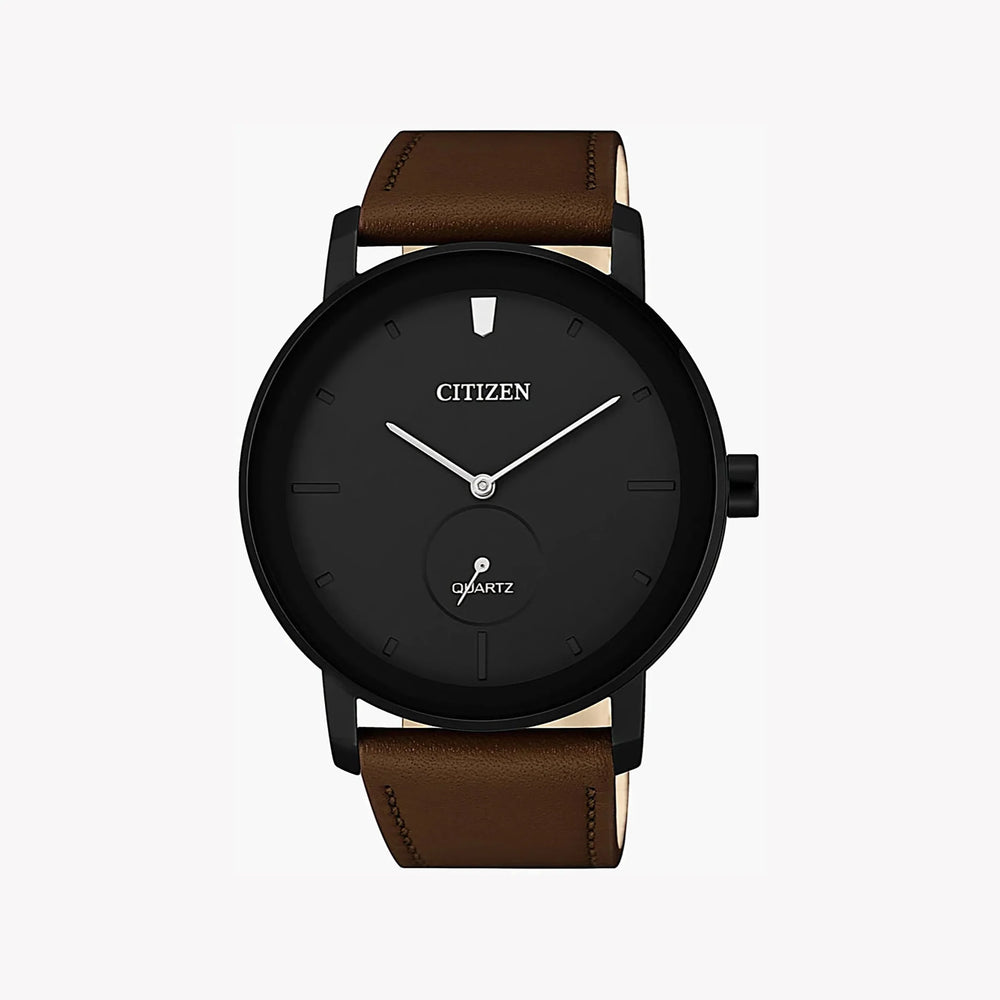 Citizen Be9185-08e - Bold Sophistication For The Modern Man: Stylish Black Dial & Leather Band by i-watch