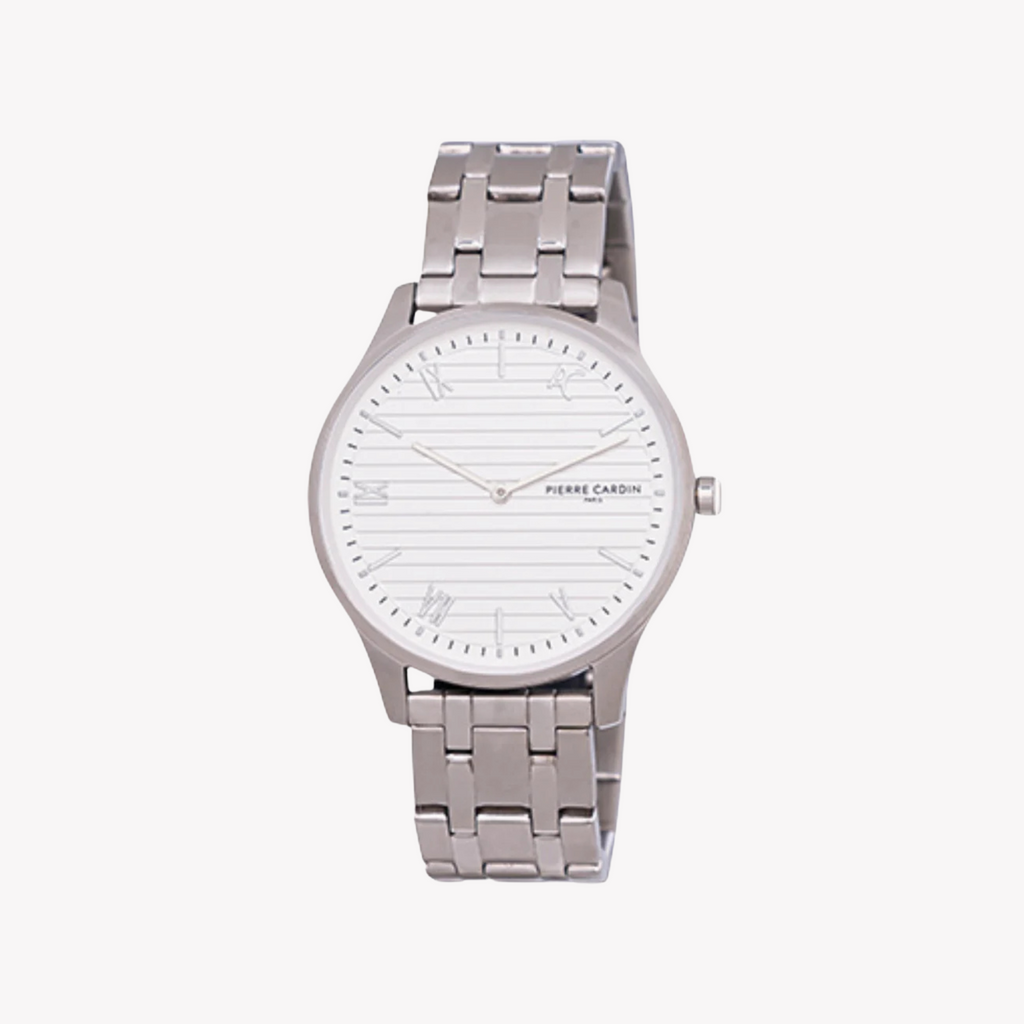 Pierre Cardin Men's Silver Metal Watch, White Dial | Cba.4015