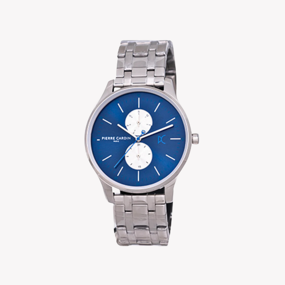 Pierre Cardin Men's Silver Metal Watch, Blue Dial | Cba.4027 by i-watch
