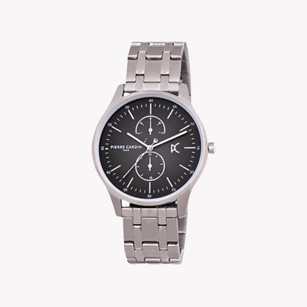 Pierre Cardin Men's Silver Metal Watch, Black Dial | Cba.4032 by i-watch