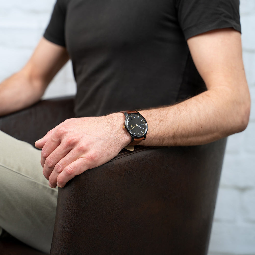 Pierre Cardin Men's Brown Leather Watch, Black Dial | Cba.4008 by i-watch