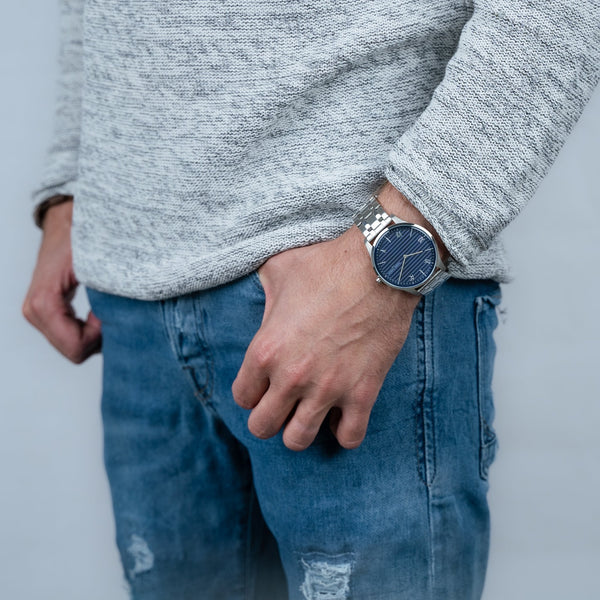 Pierre Cardin Men's Silver Watch, Blue Dial | Cba.4020 by i-watch