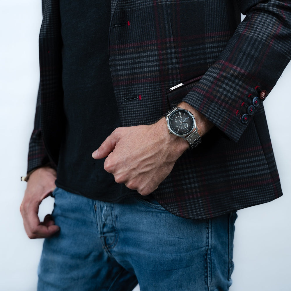 Pierre Cardin Men's Silver Metal Watch, Black Dial | Cba.4032 by i-watch