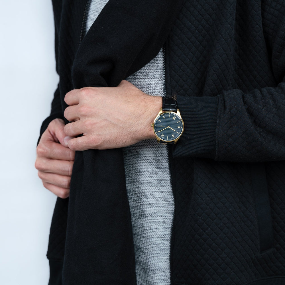 Pierre Cardin Men's Black Leather Watch, Gold Case | Cba.4024 by i-watch
