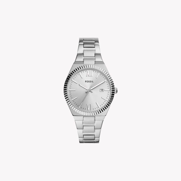 FOSSIL Women's Silver Stainless Steel Watch, Silver Dial | ES5300