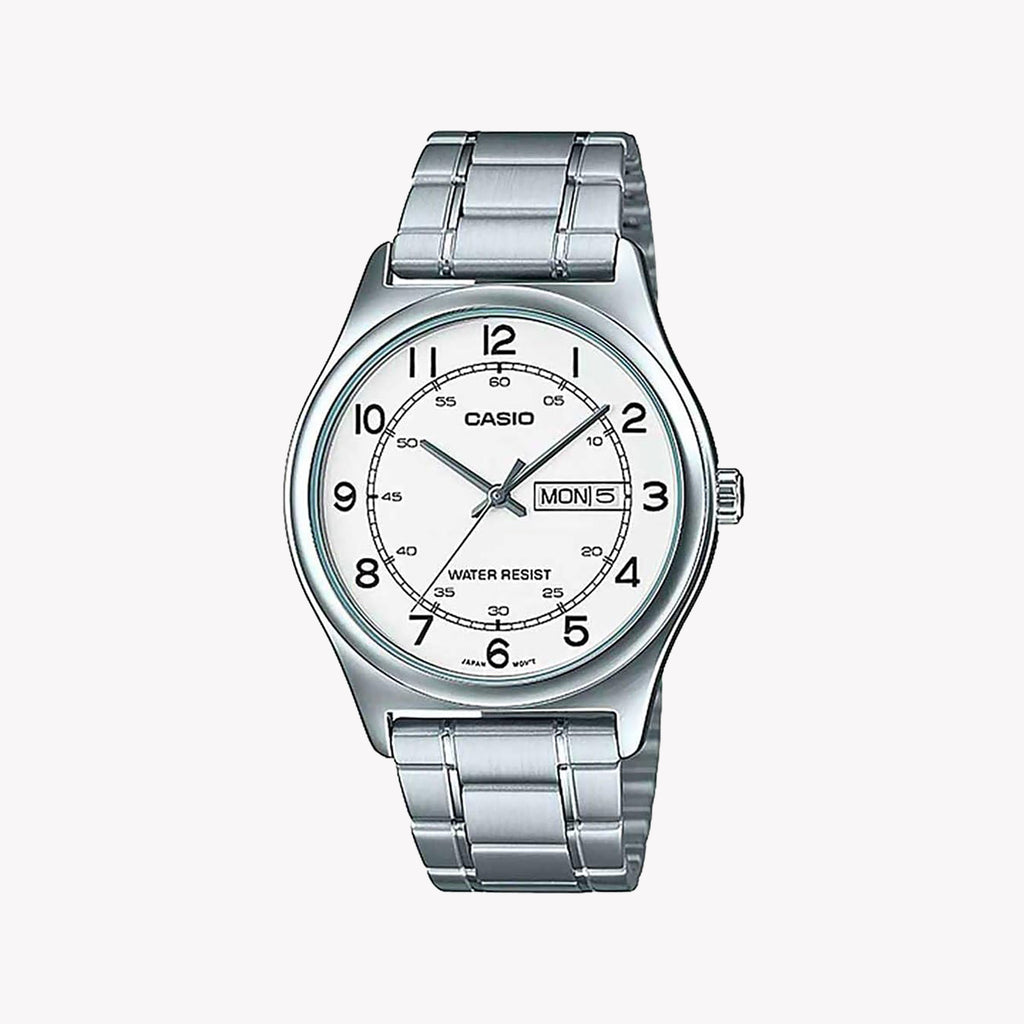 MTP-V006D-7BUDF - TIMELESS ELEGANCE - MEN'S STAINLESS STEEL WATCH WITH DAY & DATE FUNCTION