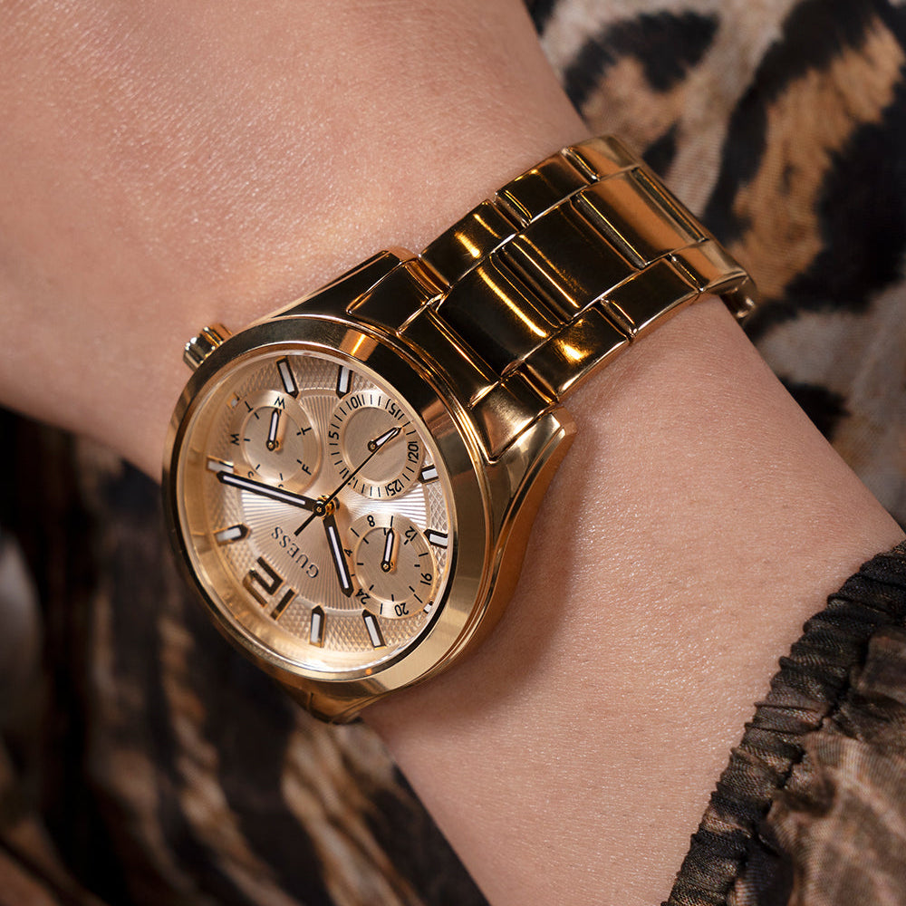 GUESS GW0760L2 GOLDEN ELEGANCE - Women's Chic Stainless Steel Timepiece with Champagne Dial-i-Watch-5
