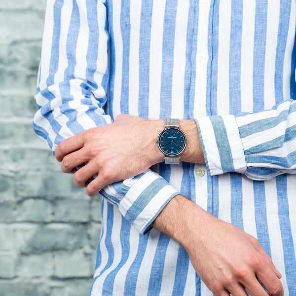 Pierre Cardin Men's Silver Stainless Steel Watch, Blue Dial | Cbn.3006 by i-watch