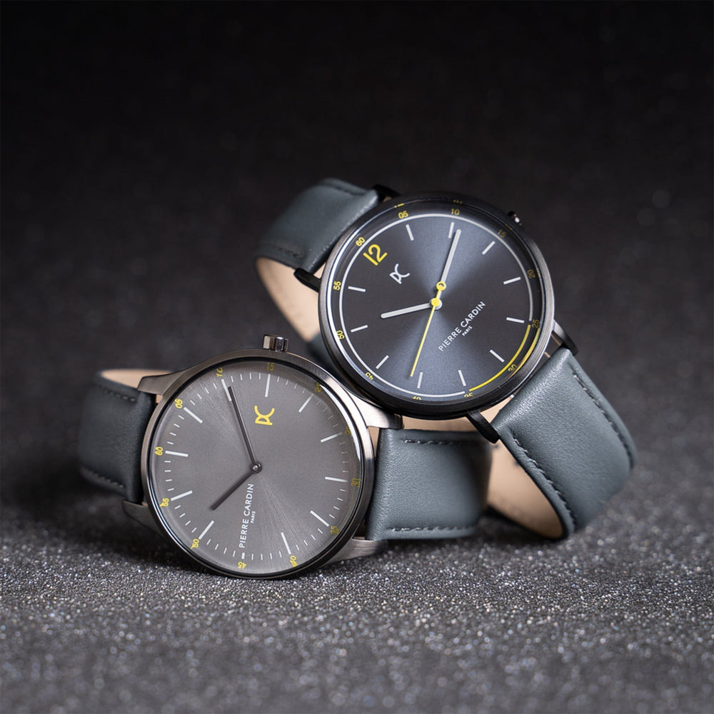 Pierre Cardin Men's Gray Leather Watch, Stainless Steel | Cbn.3010 by i-watch