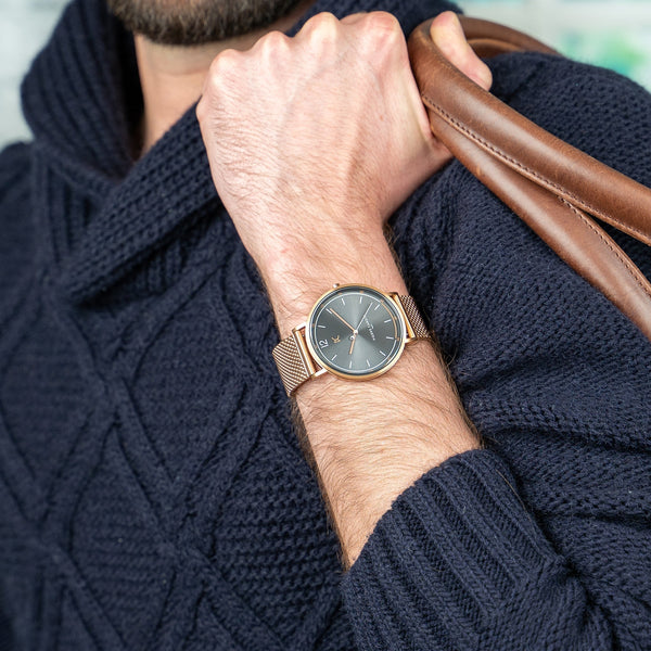 Pierre Cardin Men's Rose Gold Stainless Steel Watch, Gray Dial | Cbn.3015 by i-watch