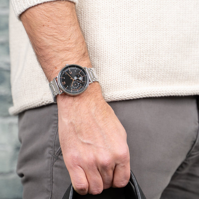 Pierre Cardin Men's Silver Stainless Steel Watch, Black Dial | Cbn.3025 by i-watch