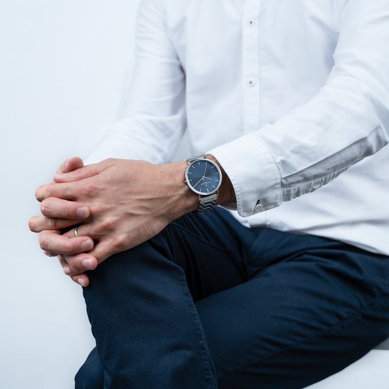 Pierre Cardin Men's Silver Watch, Blue Dial | Cbn.3032 by i-watch