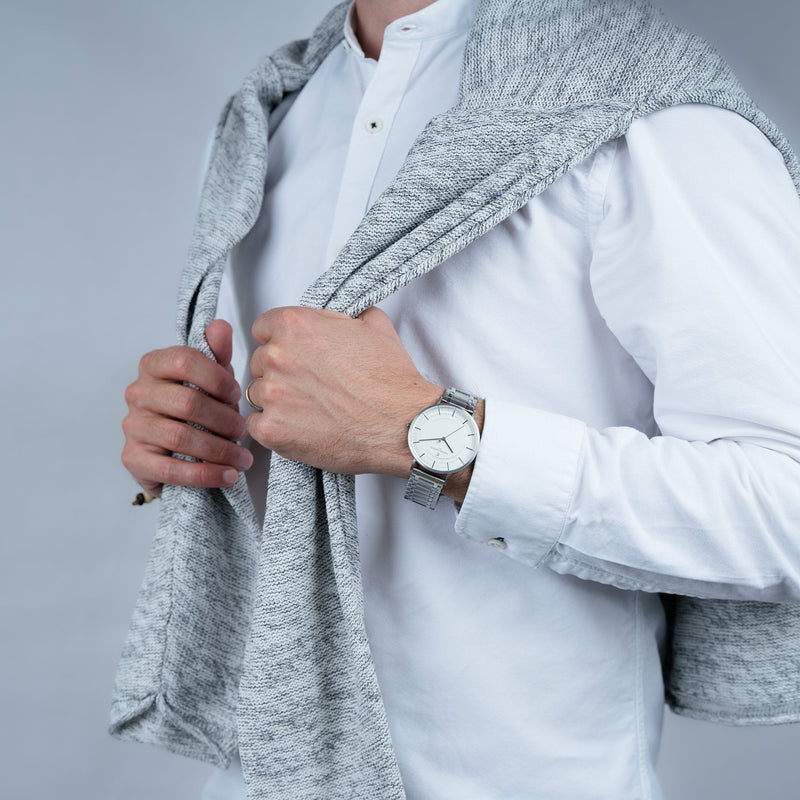 Pierre Cardin Men's Silver Metal Watch, White Dial | Cbn.3038 by i-watch