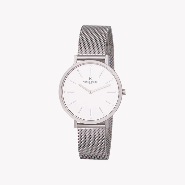 Pierre Cardin Women's Silver Metal Watch, White Dial | Cbv.1116 by i-watch