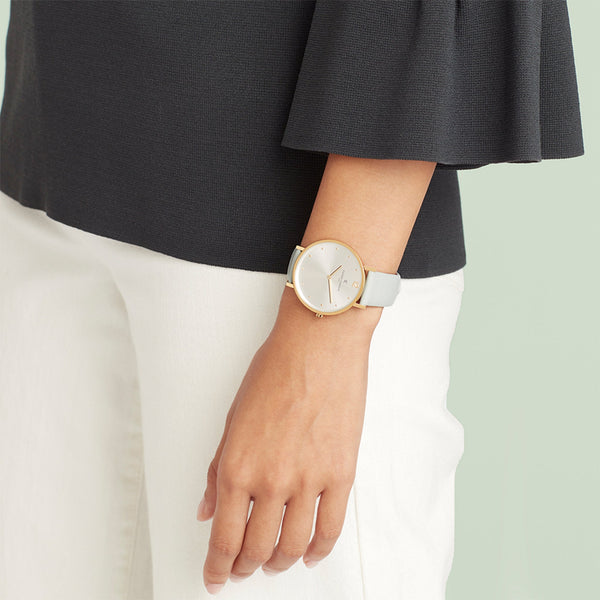 Pierre Cardin Women's Green Leather Watch, Silver Dial | Cbv.1008