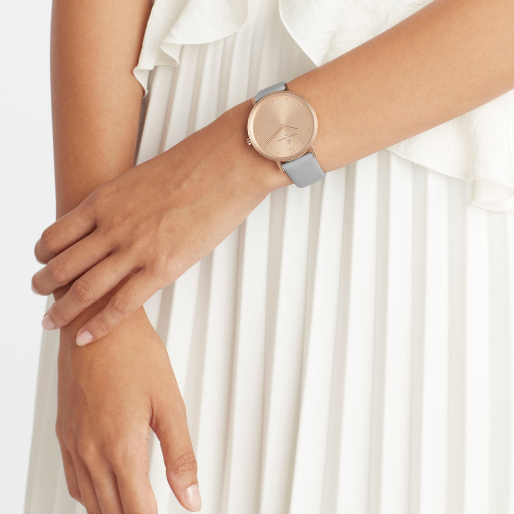 Pierre Cardin Women's Gray Leather Watch, Rose Gold Case | Cbv.1011 by i-watch