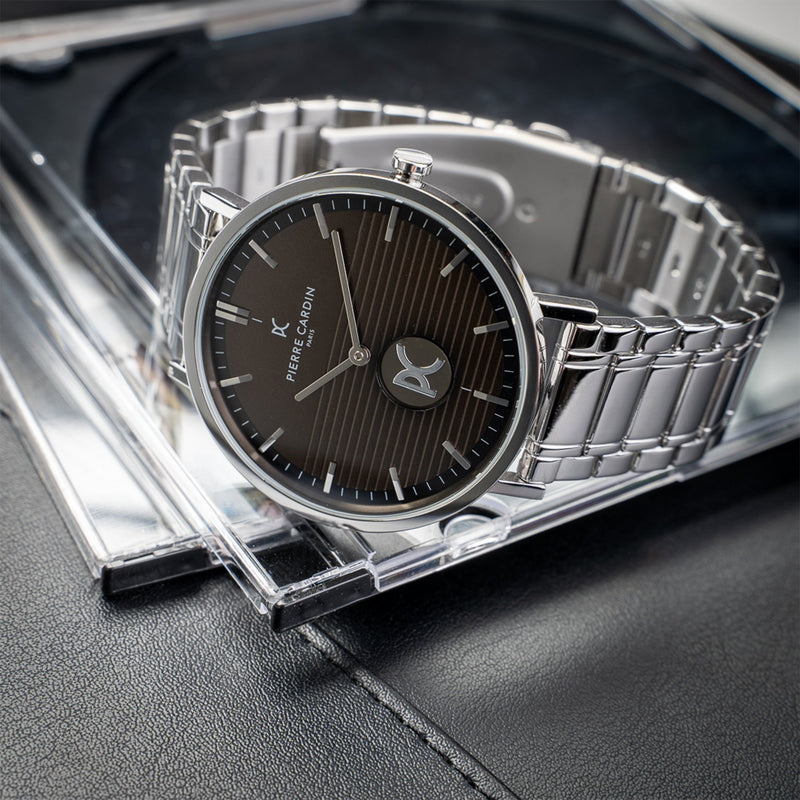 Pierre Cardin Cbv.1050 Men's Luxury Stainless Steel Watch - Elegant Black Dial by i-watch