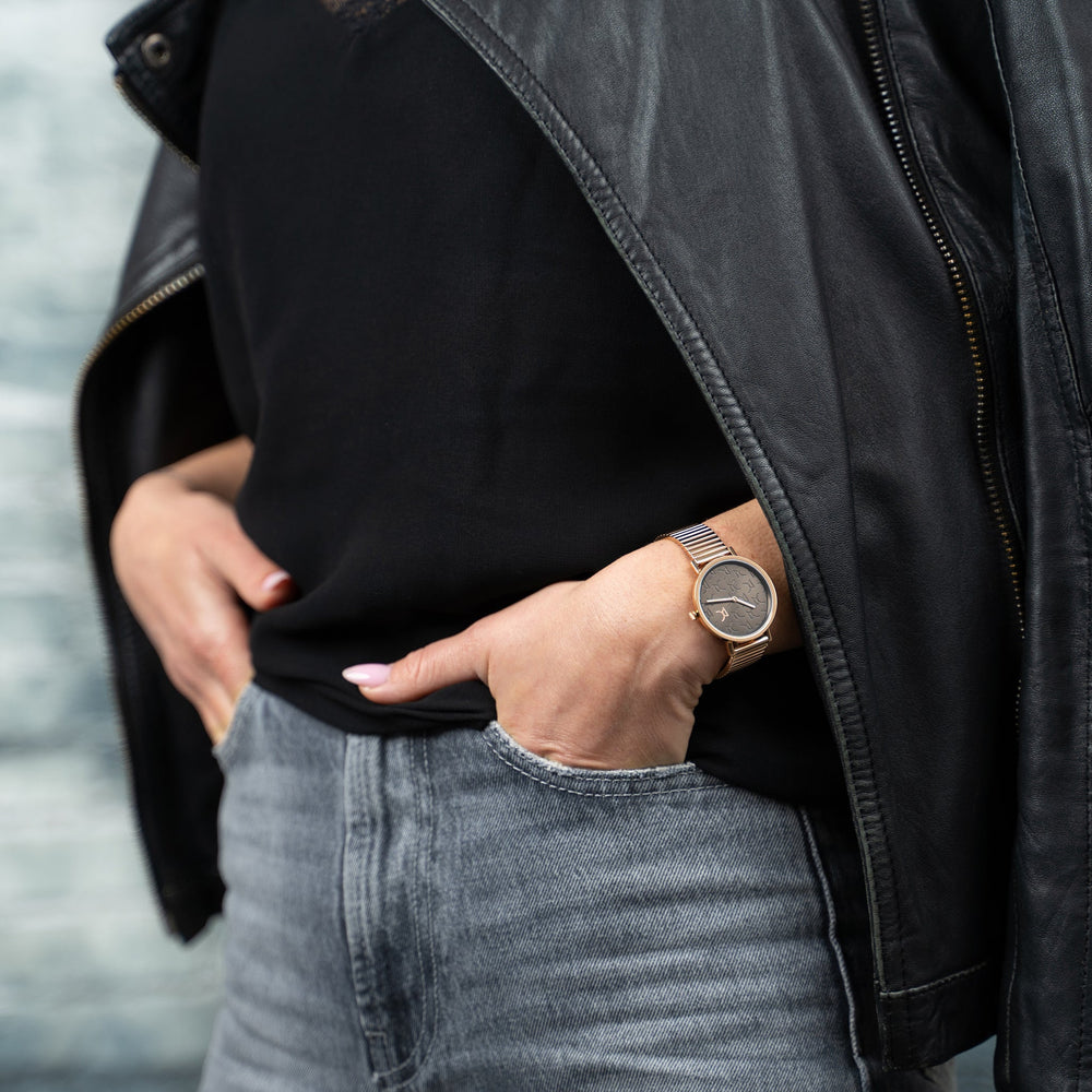 Pierre Cardin Women's Rose Gold Watch, Black Dial | Cbv.1513 by i-watch