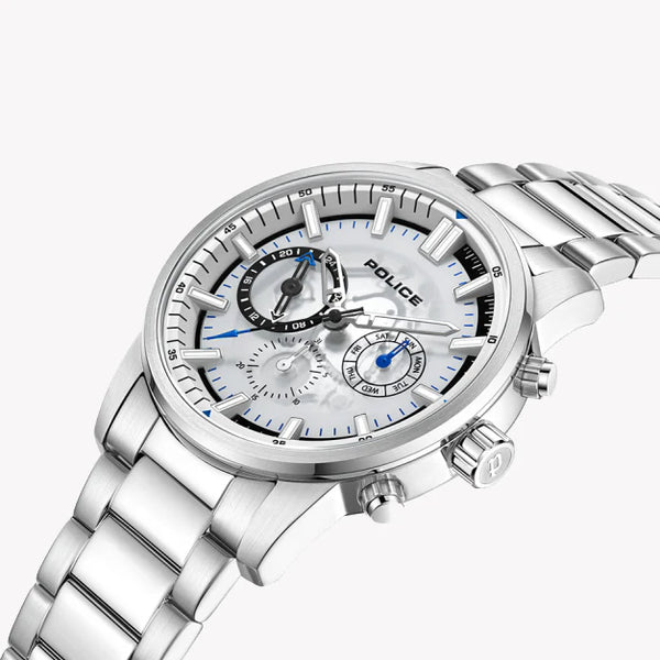 Police Men's Silver Stainless Steel Watch, Grey Dial | Pewjk2227004 by i-watch