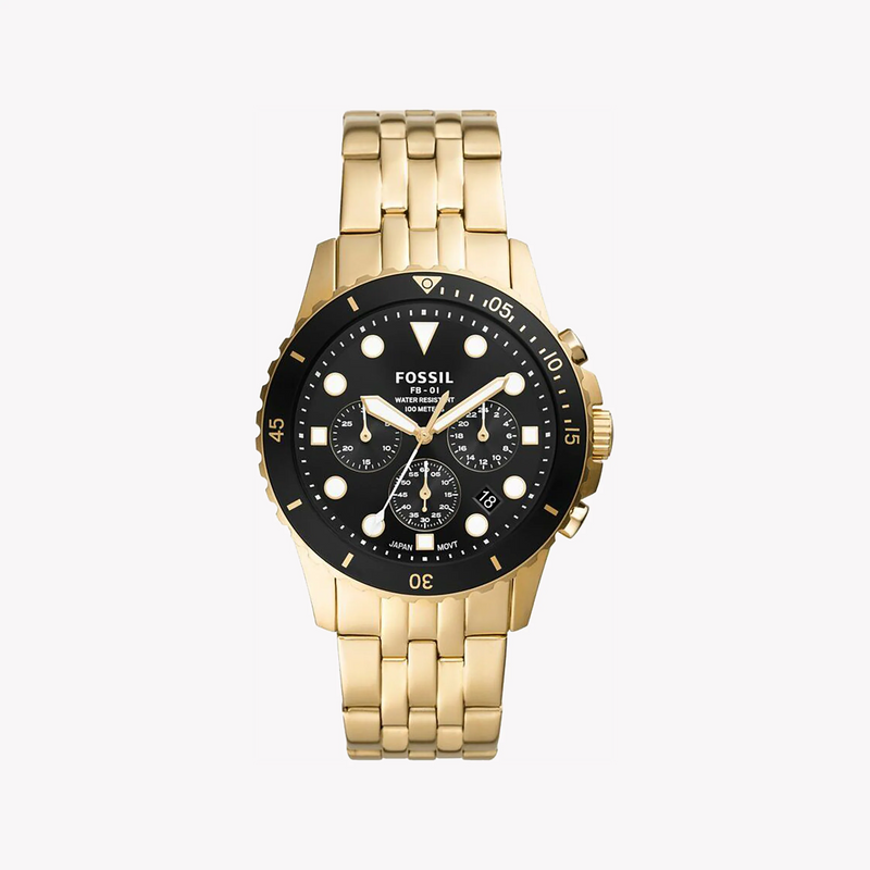 Fossil Men's Gold Stainless Steel, Black Dial | Fs5836 by i-watch
