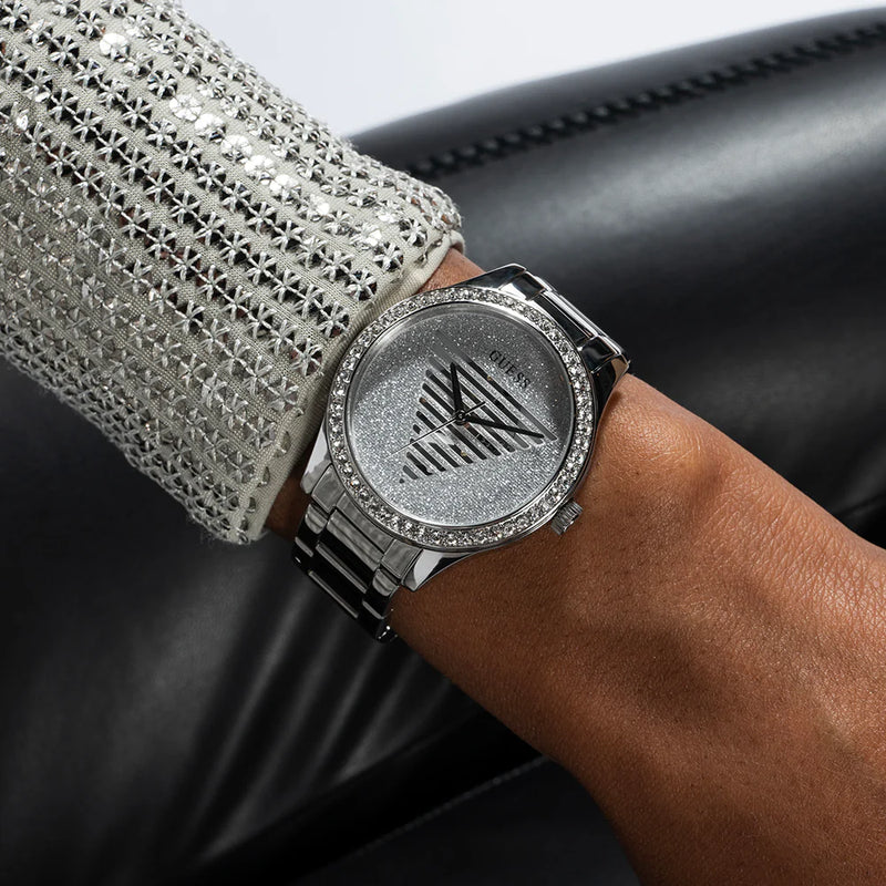 Guess Women's Silver Stainless Steel Watch, Silver Dial | Gw0605l1 by i-watch