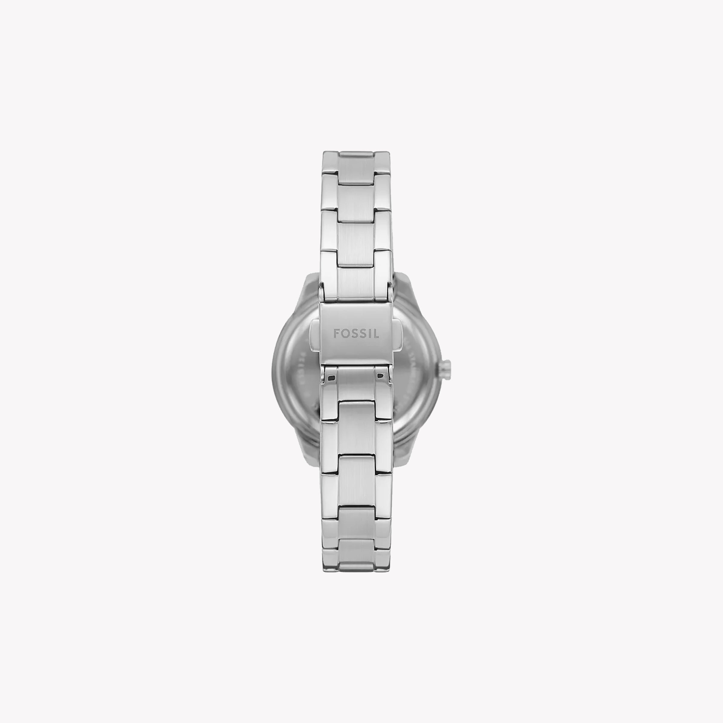 FOSSIL ES5137 - ELEGANT TIMEPIECE - WHITE MOTHER-OF-PEARL DIAL & SILVER STAINLESS STEEL BAND