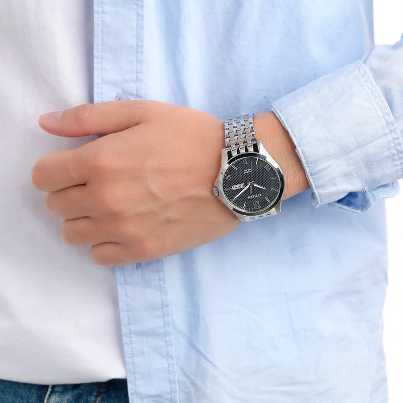 Citizen Men's Silver Watch, Black Dial | Bf2020-51e by i-watch