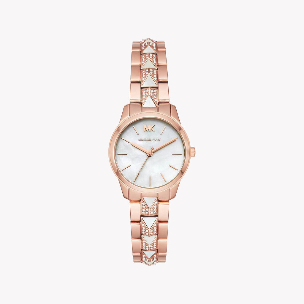 MICHAEL KORS MK6674 ROSE GOLD ELEGANCE - CHIC WOMEN'S WATCH WITH WHITE DIAL & STAINLESS STEEL BAND