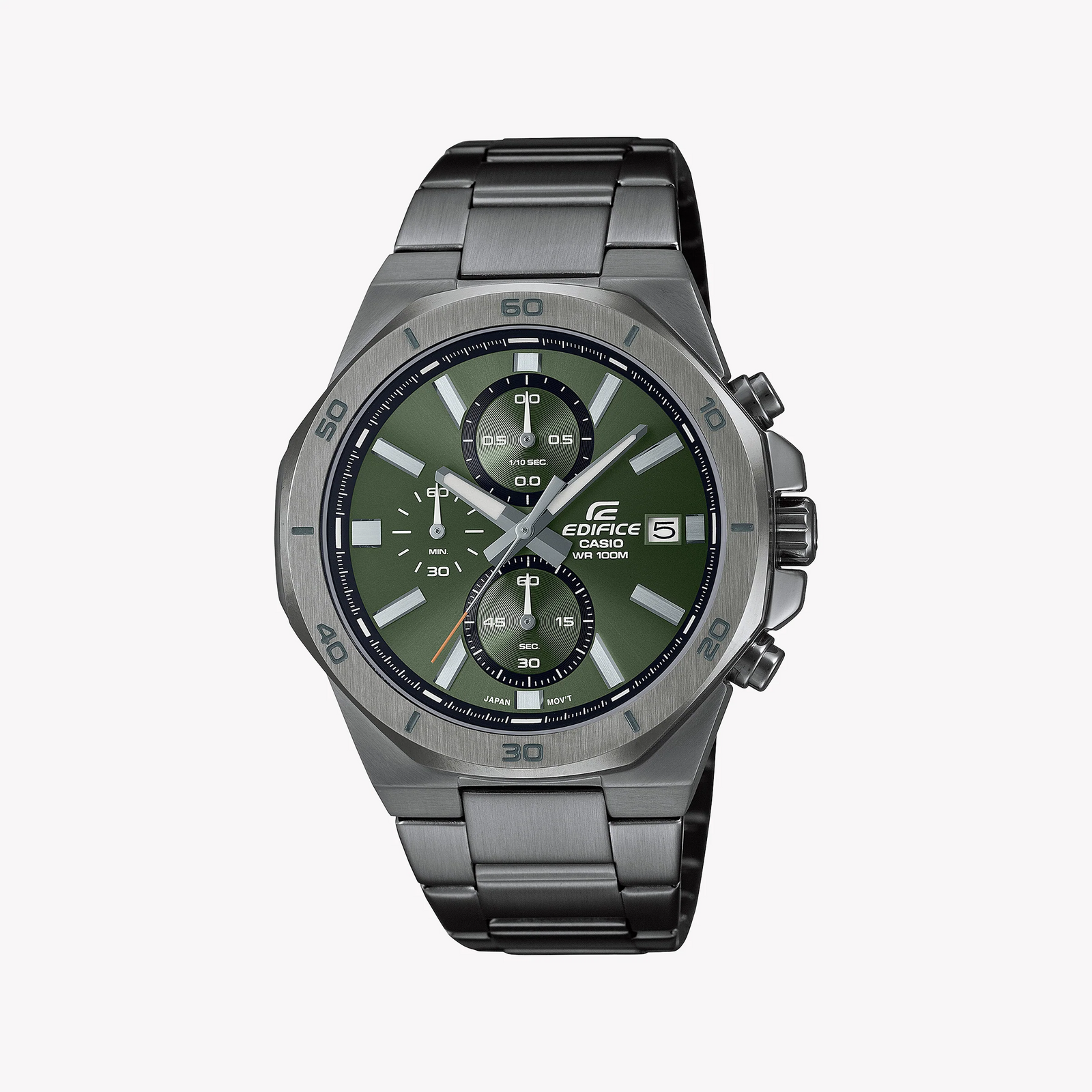 Casio Edifice Men's Grey Stainless Steel, Green Dial | Efv-640dc-3avuef by i-watch