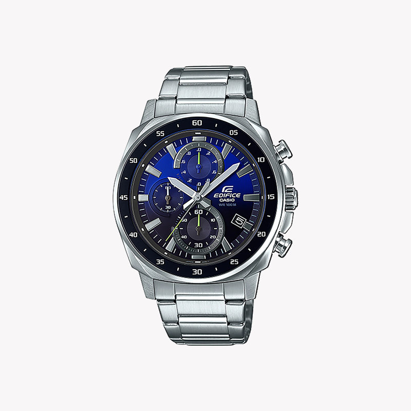 Casio Men's Silver Stainless Steel Watch, Blue Dial | Efv-600d-2avu by i-watch