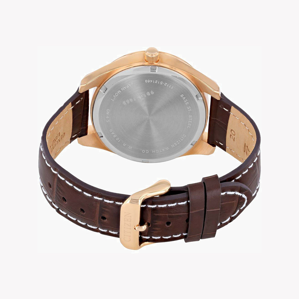 CITIZEN BI1033-04E - SOPHISTICATED GOLD & BLACK MEN'S WATCH WITH LUXURY LEATHER BAND-i-Watch-2