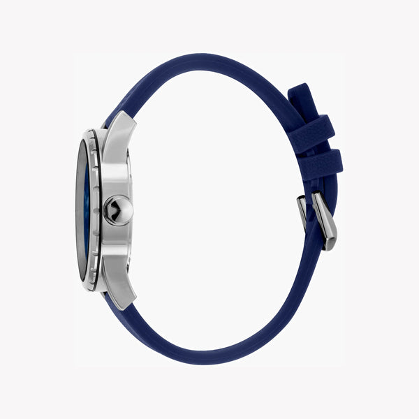 Just Cavalli Men's Blue Silicone Watch, Silver Case | Jc1g082p0035