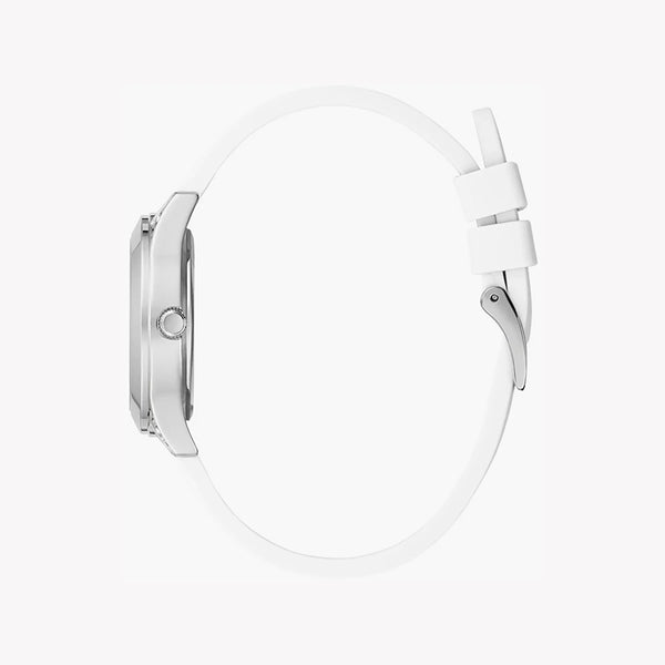Guess Women's Silver Watch, White Silicone Band | Gw0381l1 by i-watch