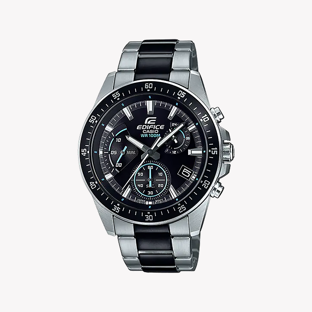 CASIO EDIFICE EFV-540SBK-1AVUDF - SPORTY CHIC MEN'S WATCH WITH STYLISH BLACK & SILVER DESIGN