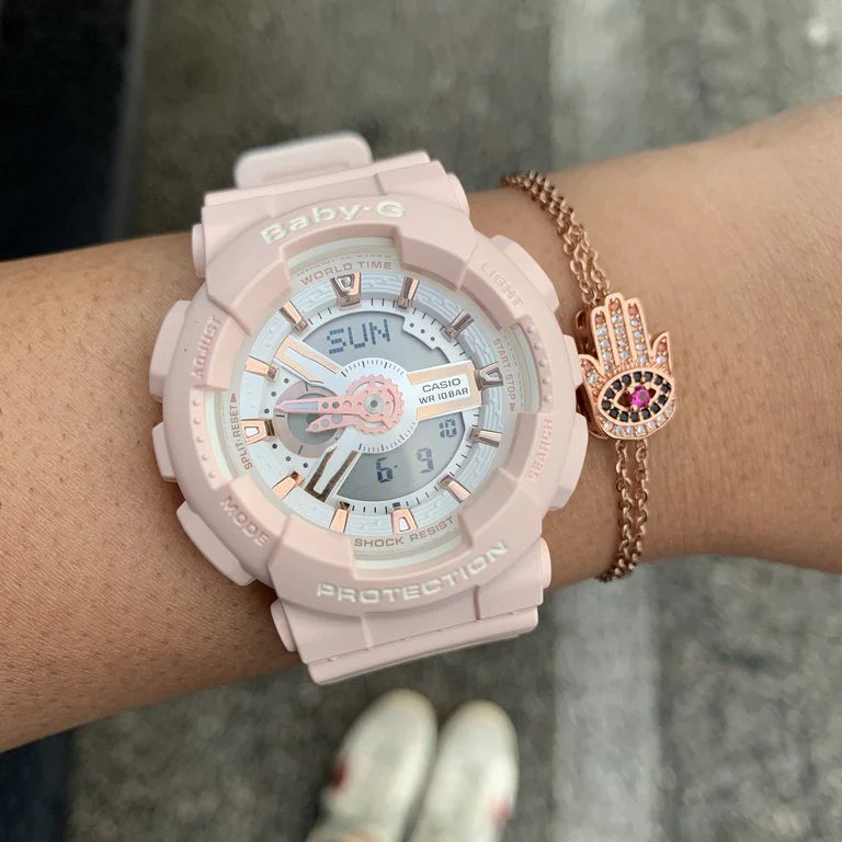 Baby-G Women's Pink Resin Watch, Digital Display | Ba-110rg-4adr by i-watch