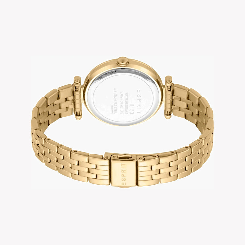 Esprit Women's Gold Stainless Steel Watch, Champagne Dial | Es1l190m0075 by i-watch