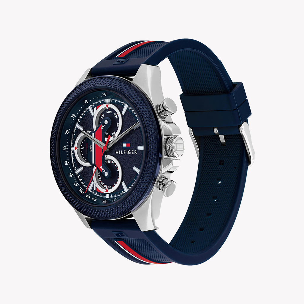 TOMMY HILFIGER 1687492 BOLD SPORT - MEN'S BLUE STAINLESS STEEL WATCH with Silicone Band-i-Watch-2