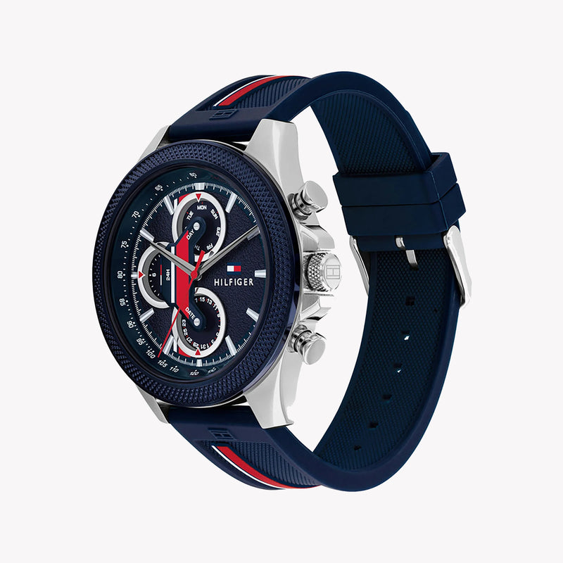 Tommy Hilfiger Men's Blue Silicone Watch, Stainless Steel | 1687492 by i-watch