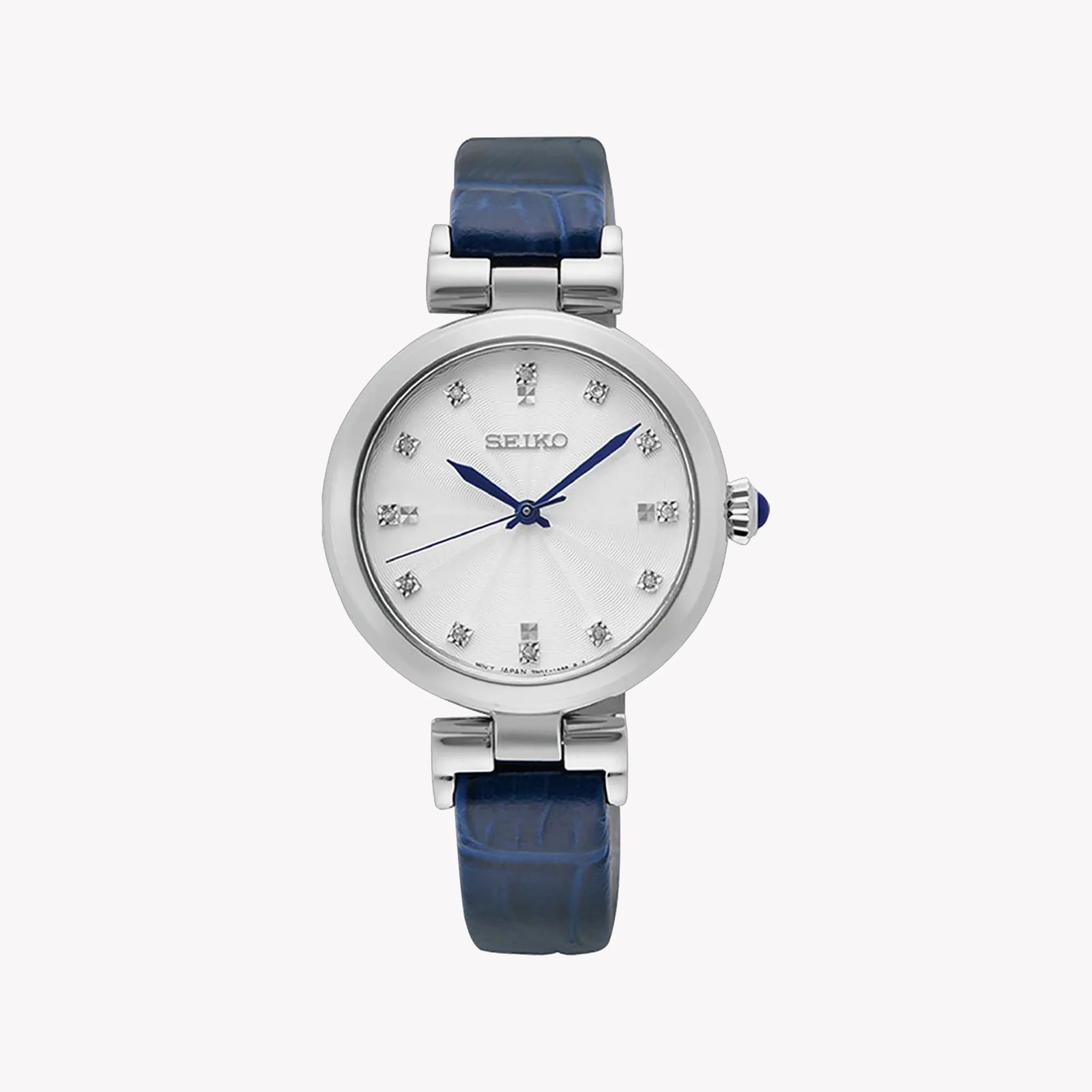 Seiko Women's Silver Stainless Steel, Dark Blue Leather | Srz545p1 by i-watch