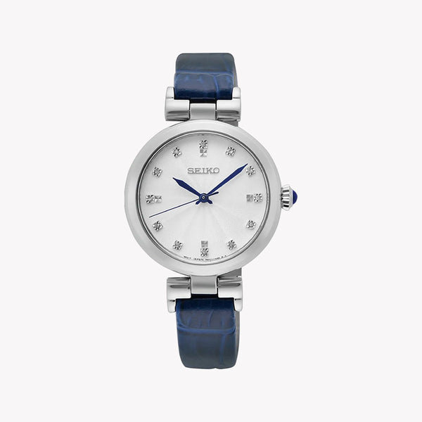 Seiko Women's Silver Stainless Steel, Dark Blue Leather | Srz545p1 by i-watch