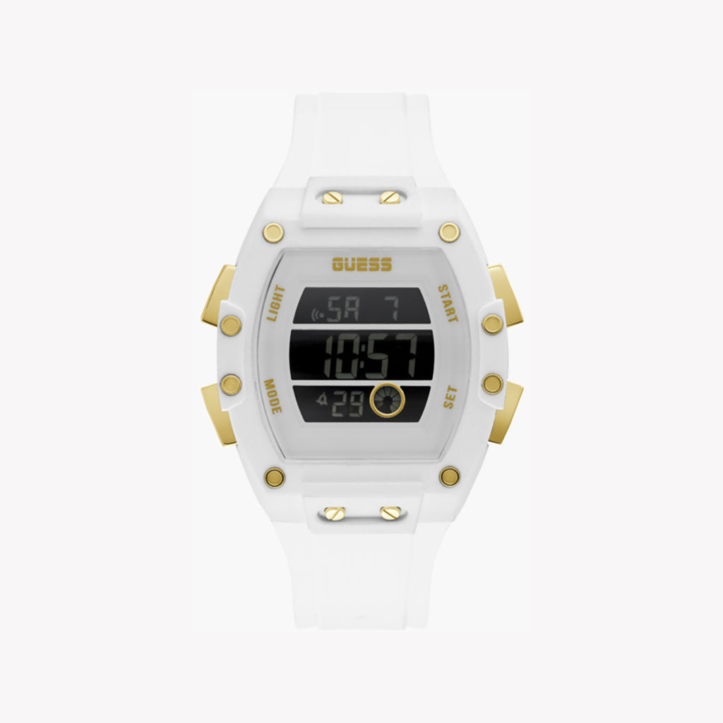 GUESS GW0340G1 BOLD WHITE SPORT - DYNAMIC MEN'S DIGITAL WATCH WITH AQUATIC ADVENTURE STYLE