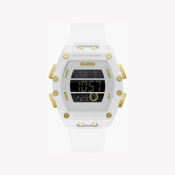 Guess Men's White Silicone Watch, Digital Display | Gw0340g1 by i-watch