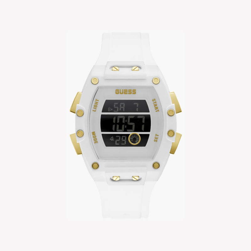 Guess Men's White Silicone Watch, Digital Display | Gw0340g1 by i-watch