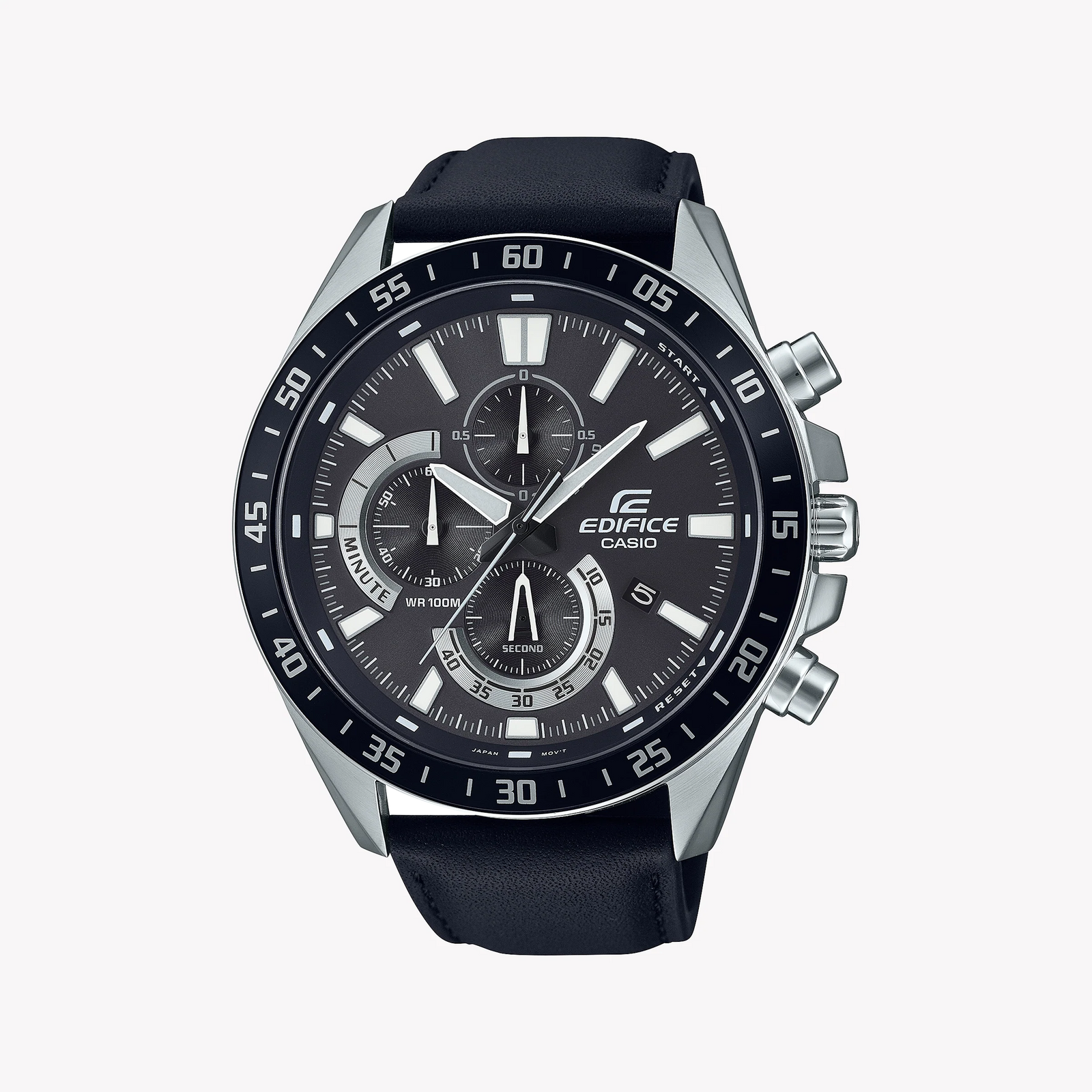 Edifice Men's Silver Watch, Black Dial | Efv-620l-1avuef by i-watch