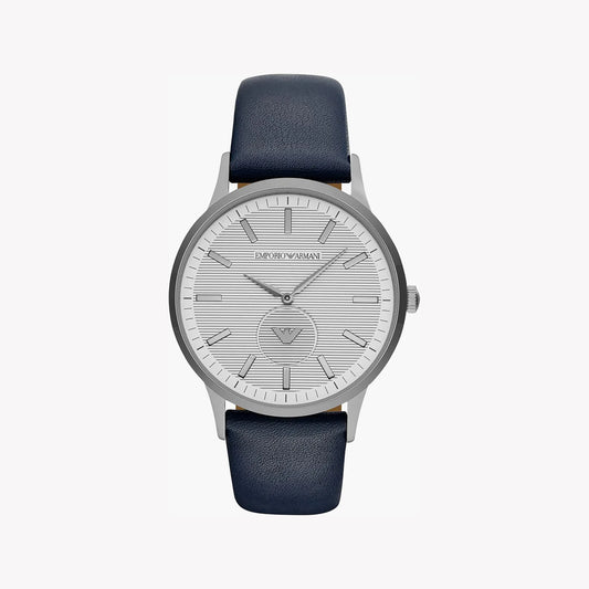 Emporio Armani AR11119 - Stylish Silver Watch with Blue Leather Band-i-Watch