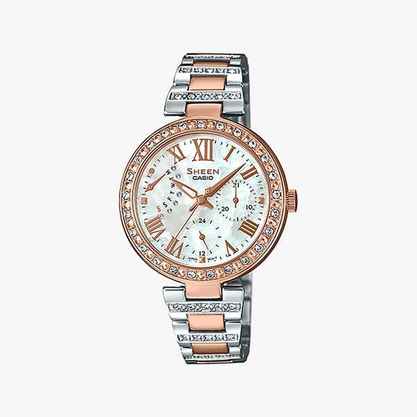 Casio She-3043spg-7budr Sporty Elegance - Chic Women's Watch With Sparkling Crystals & Water Resistance by i-watch